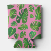 Tropische Monstera Waterverf Groen DOUANE schilder Blikjeskoeler (Achterkant)