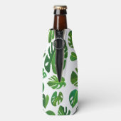 Tropische Monstera Waterverf Groen DOUANE schilder Flesjeskoeler (Fles Achterkant)