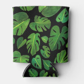 Tropische Monstera Waterverf Groen schilderen Blikjeskoeler (Voorkant)