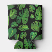 Tropische Monstera Waterverf Groen schilderen Blikjeskoeler (Achterkant)