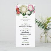 Tropische Monstera Waterverf Protea | Menu Weddens (Staand voorkant)