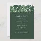 Tropische Monstera Wedding Save the Date Kaart (Voorkant)