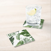 Tropische Monstera zomer strand elegante bruiloft Kartonnen Onderzetters (Insitu)