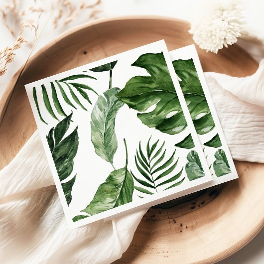 Tropische Monstera zomer strand elegante bruiloft Servet
