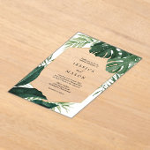 Tropische Monsters Acryl bruiloft uitnodiging (Laagn)