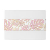Tropische monsters, palmbladeren roze gouden bruil uitnodigingen wikkel (Achterkant Voorbeeld)