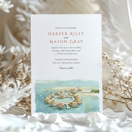 Tropische Montego Bay Overwater Bungalow Huwelijk Kaart