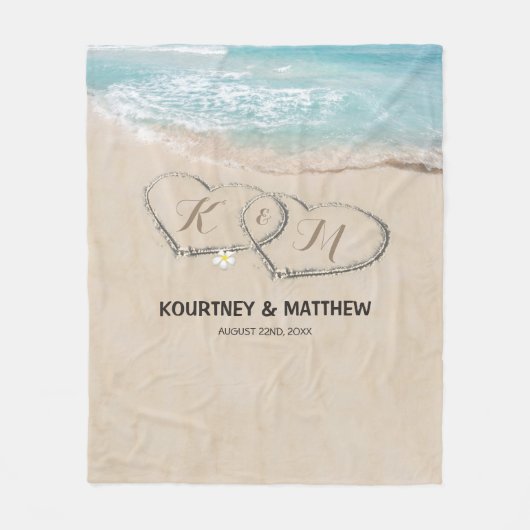 Tropische Mr & Mrs Wedding Gift Fleece Deken (Voorkant)