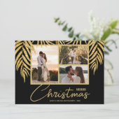 Tropische multifoto's met kerstmis feestdagenkaart (Staand voorkant)