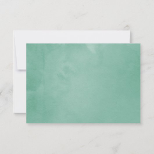 Tropische Munt Bloemen Zomer Bruiloft RSVP (Achterkant)