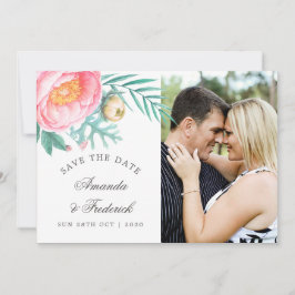 Tropische Munt Bloemen Zomer Bruiloft Save the Dat Save The Date