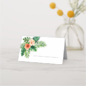Tropische Munt Green Floral Wedding Place Card Plaatskaartje (Voorkant)