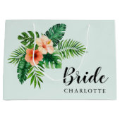 Tropische Munt Green Waterverf Floral Bride Groot Cadeauzakje (Voorkant)