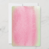 Tropische Munt Roze bruiloft Kaart (Achterkant)