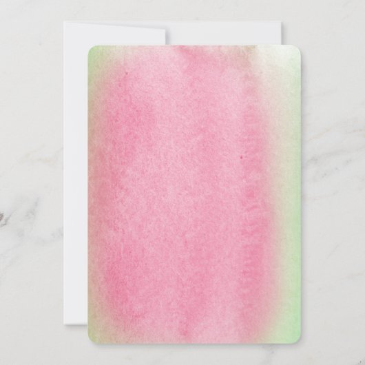 Tropische Munt Roze bruiloft Kaart (Achterkant)