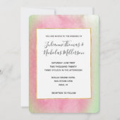 Tropische Munt Roze bruiloft Kaart (Voorkant)