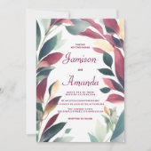 Tropische munt sinaasappel Bourgogne bloemenbruilo Kaart (Voorkant)