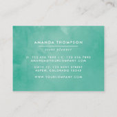 Tropische Munt Waterverf Floral Visitekaartje (Achterkant)