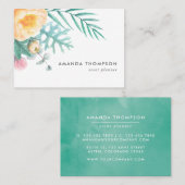 Tropische Munt Waterverf Floral Visitekaartje (Voorkant / Achterkant)