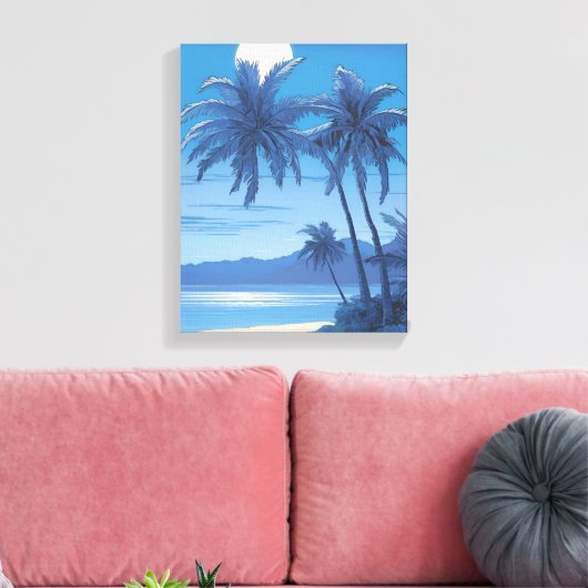 Tropische muurkunst - een ontsnapping aan de kust canvas afdruk (Insitu (Woonkamer))