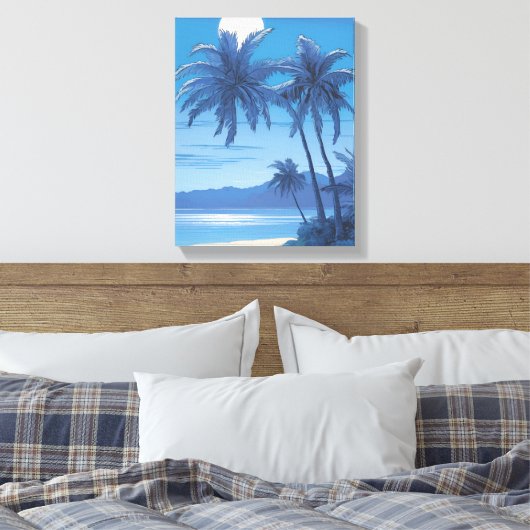 Tropische muurkunst - een ontsnapping aan de kust canvas afdruk (Insitu (Slaapkamer))