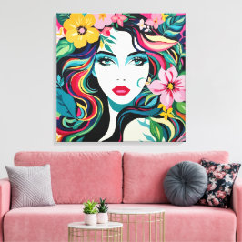 tropische muze canvas afdruk