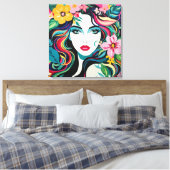 tropische muze canvas afdruk (Insitu (Slaapkamer))