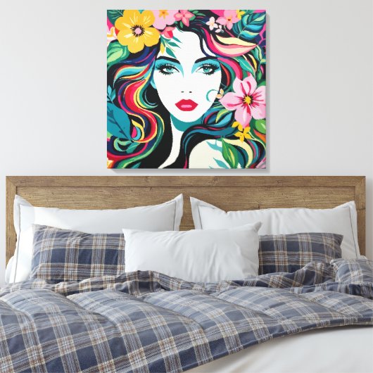 tropische muze canvas afdruk (Insitu (Slaapkamer))