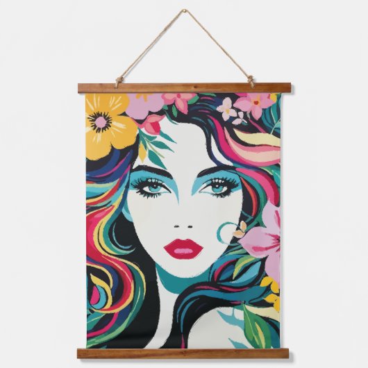 Tropische Muze Hangend Wandkleed (Voorkant)