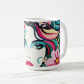 tropische muze koffiemok (Voorkant rechts)