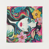 tropische muze wandkleed (Voorkant (horizontaal))