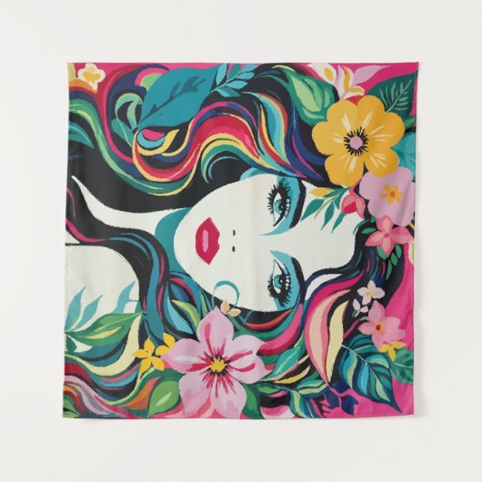 tropische muze wandkleed (Voorkant (horizontaal))