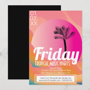 Tropische Muziek Avonden Promotionele Club Flyer Kaart