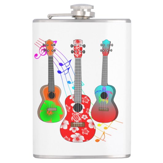 Tropische muziek van Ukulele Player Heupfles (Voorkant)
