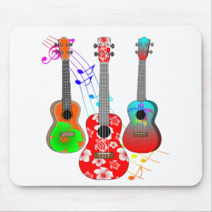 Tropische muziek van Ukulele Player Muismat