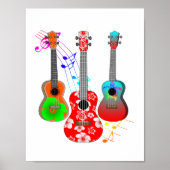 Tropische muziek van Ukulele Player Poster (Voorkant)