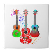 Tropische muziek van Ukulele Player Tegeltje (Voorkant)