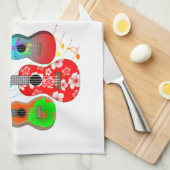 Tropische muziek van Ukulele Player Theedoek (Quarter Fold)