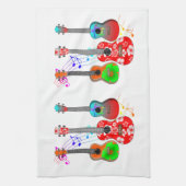 Tropische muziek van Ukulele Player Theedoek (Verticaal)