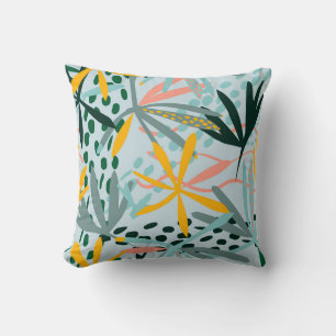 Tropische naadloze textuur met palmbladeren, roost kussen