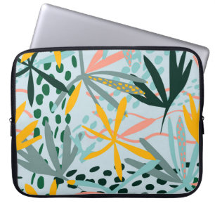Tropische naadloze textuur met palmbladeren, roost laptop sleeve