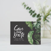 Tropische naaldbladeren en trouwerijen briefkaart (Staand voorkant)