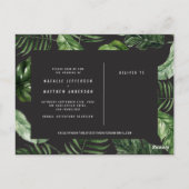 Tropische naaldbladeren en trouwerijen briefkaart (Achterkant)