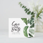 Tropische naaldbladeren en trouwerijen briefkaart (Staand voorkant)