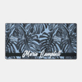 Tropische naam Blauw Grijs Monstera bladeren Bureaumat (Voorkant)