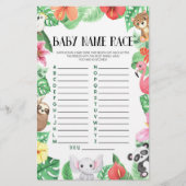 Tropische naam Race Baby shower Game Briefpapier (Voorkant)