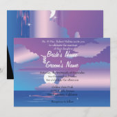 Tropische Nacht Bloemen Huwelijksuitnodiging Kaart (Voorkant / Achterkant)