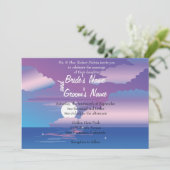 Tropische Nacht Bloemen Huwelijksuitnodiging Kaart (Staand voorkant)