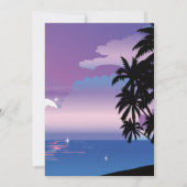 Tropische Nacht Bloemen Huwelijksuitnodiging Kaart (Achterkant)