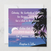 Tropische nacht bruiloft uitnodiging (Achterkant)